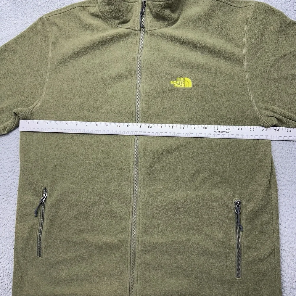 The North Face CF2Q Mens XL Sage Green Full Zip 100% Polyester Fleece Jacket F15